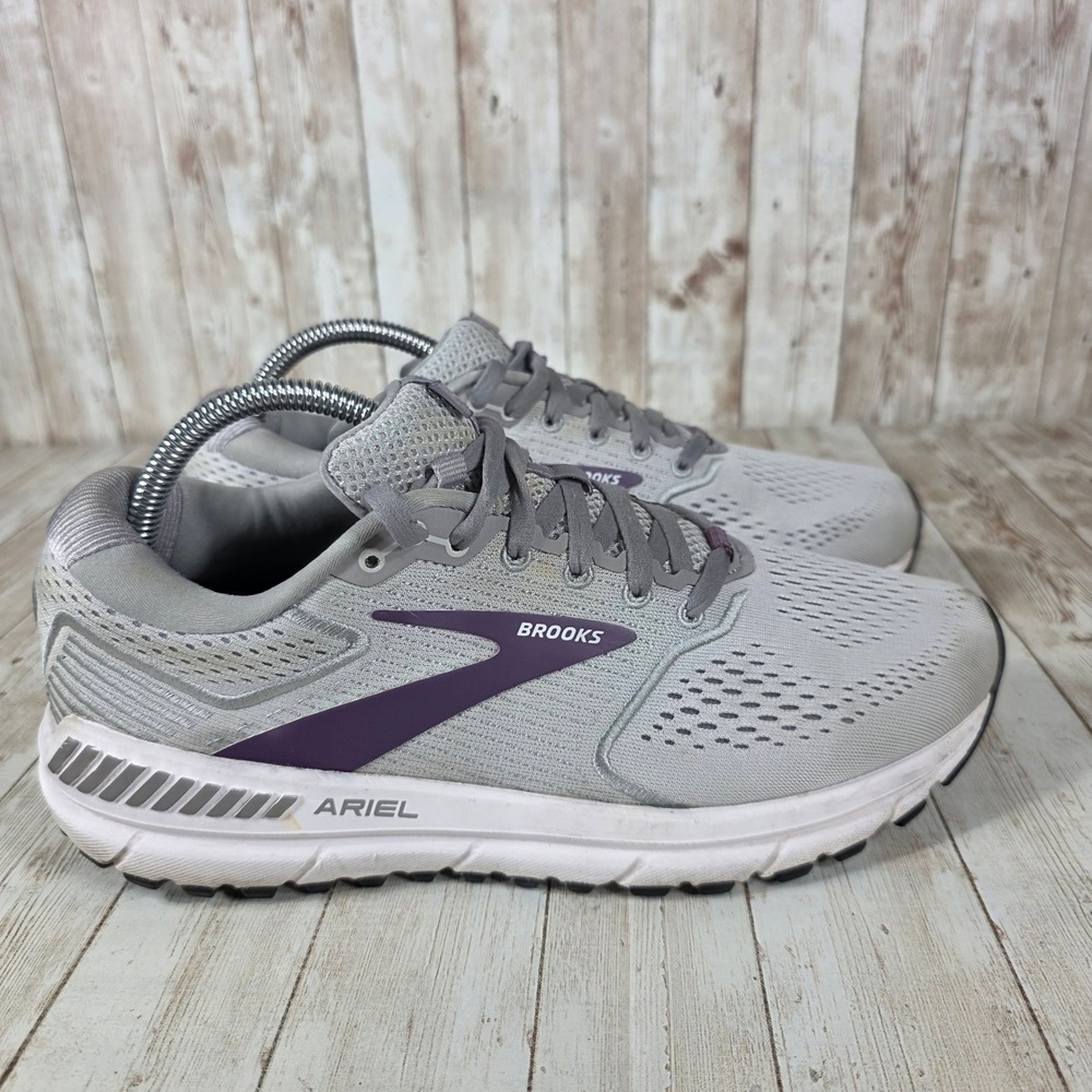 Brooks Ariel 20 Running Shoes Gray‎ Purple Cushioned Sneakers Women's Size 10